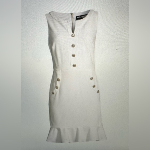 Karl Lagerfeld Dresses & Skirts - - Karl Lagerfeld flared hem dress in off white NWT